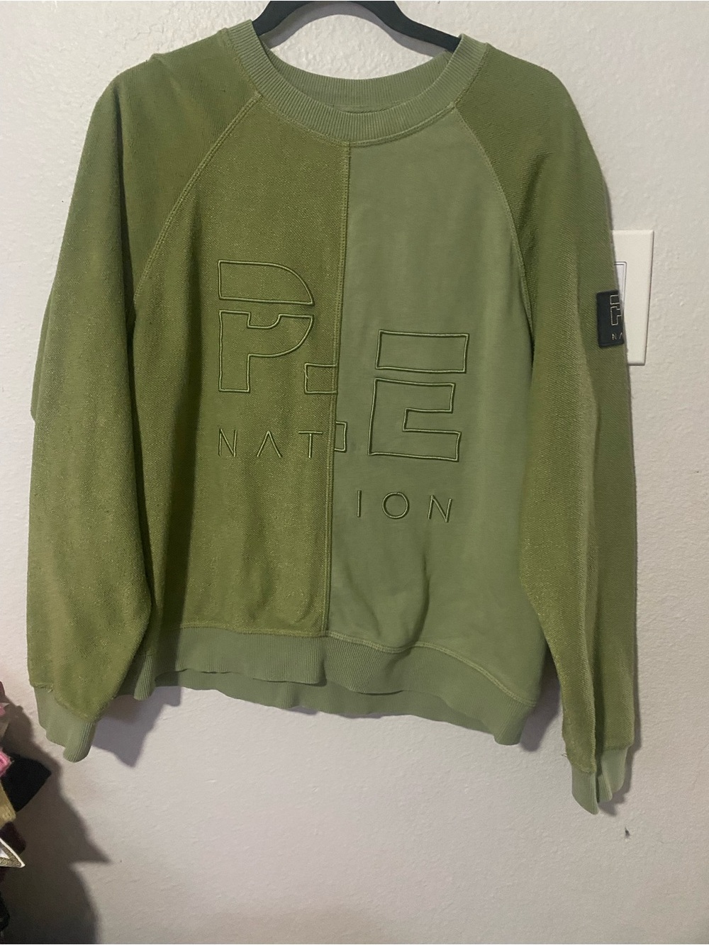 P.E Nation Men's Olive Green Crewneck Sweatshirt